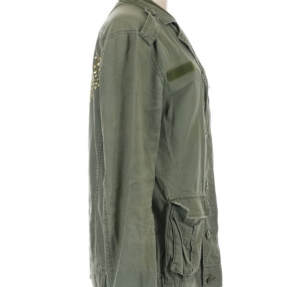 BDG UO CARGO Army Jacket – Olive Green w/ Gold Eagle Studs– see video for fit - Picture 4 of 6